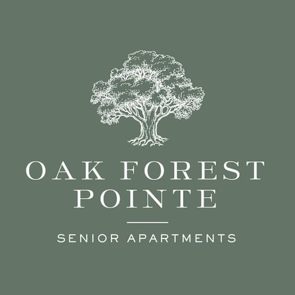 logo for the oak forest pointe senior apartments
