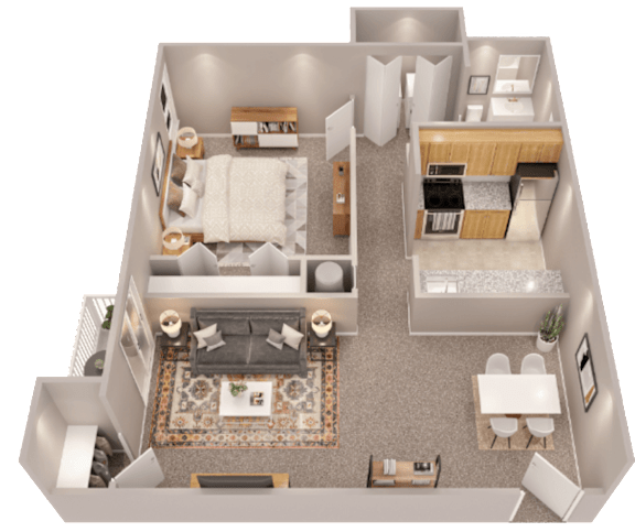 a floor plan of a house with a living room and a dining room