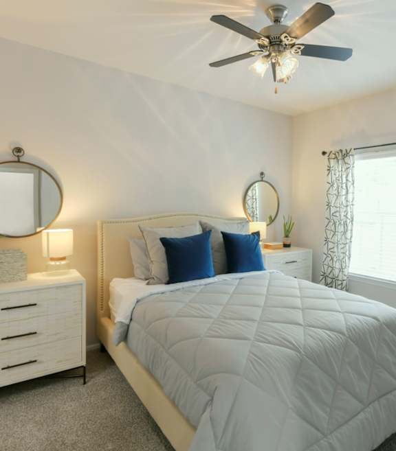 Bedroom With Ceiling Fan at Sandstone Creek, Kansas, 66223