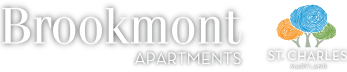 a logo for brookmont apartments in st. charles