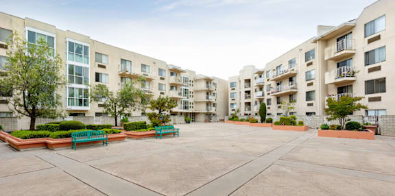 Courtyard at Grand Plaza Senior Affordable Apartments in Los Angeles, CA