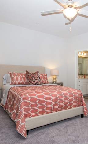 McCormick Urban Apartments in Tucson, Arizona Model Bedroom with Attached Bathroom and Walk-In Closet