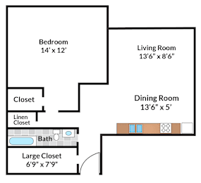  Floor Plan 1 Bedroom - 04 Tier