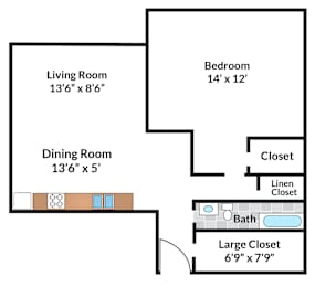  Floor Plan 1 Bedroom - 05 Tier