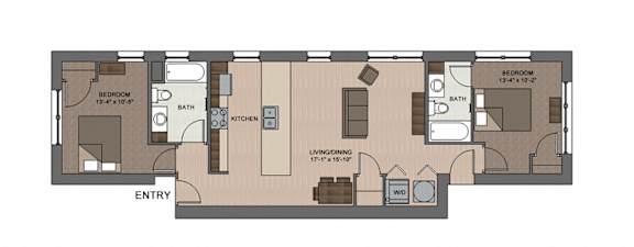  Floor Plan 2 Bedroom