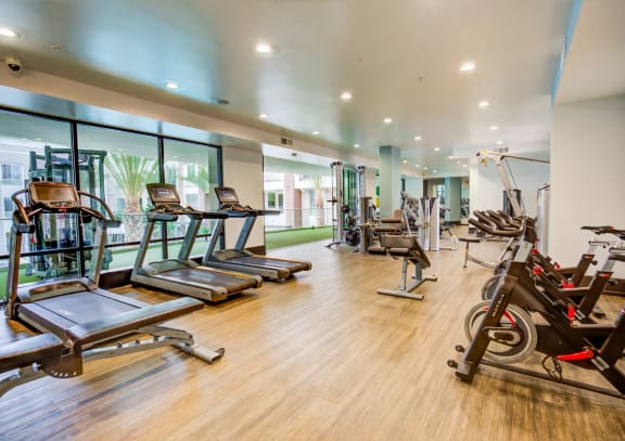Fitness center at Accent Apartments, Los Angeles, CA