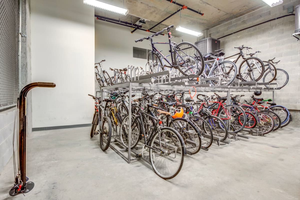 The Madison at Racine bike storage and repair area - Chicago, IL