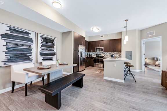  Hardwood-inspired flooring throughout entire apartment