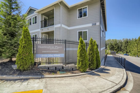 Huntington Place Apartments Sign and Entrance