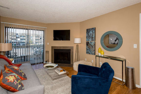 Living Room at Apres Apartments in Denver, CO