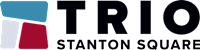A graphic with a dark background and a blue square on the top left.