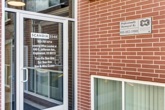 Building Front Entrance at Scandia Apartments