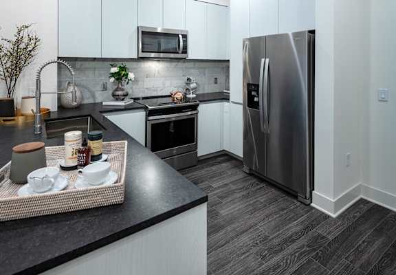 kitchen area  at Kinley West LA, Los Angeles, California