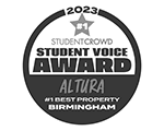 a badge with the word student voice alumni on it