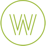 a green background with a white