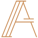 A brown triangle with a smaller triangle inside it.