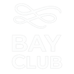 A logo with the words "Bay Club" and a stylized wave design above the text.