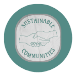 A logo with the words "Sustainable Communities" written on it.
