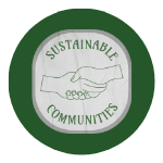 A logo with the words "Sustainable Communities" written on it.