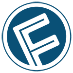 A blue circle with a white letter "P" in the center.
