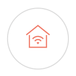 a house icon with a wifi signal coming out of it