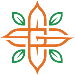 A green shape is on the left and right side of an orange shape.