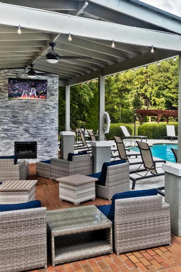 the pool pavilion at the colony apartments