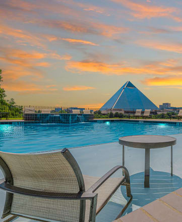 Pool and Sundeck with Mississippi River view at Harbor Island Apartments, Tennessee, 38103