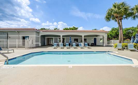 the swimming pool at our apartments in palm springs