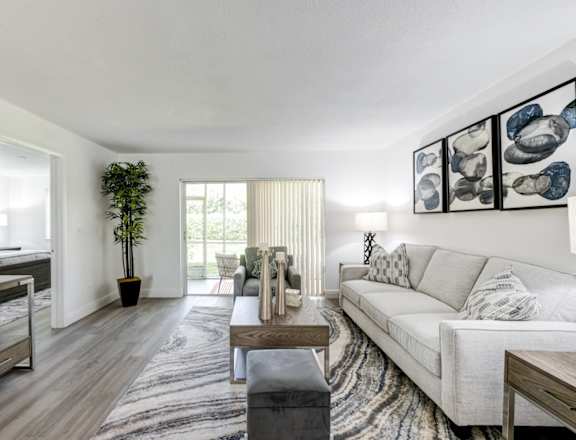 a living room with a couch and a coffee table