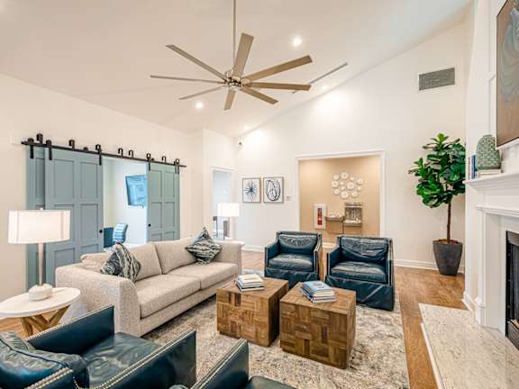 Modern fan, couches