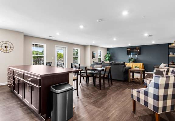 our apartments showcase a beautiful kitchen and living room