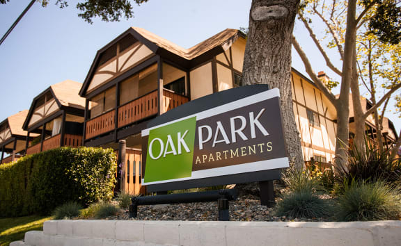 Signage at Oak Park Apartments, California