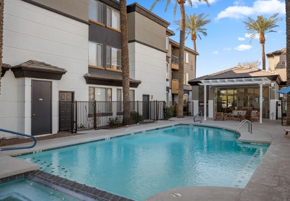 our apartments have a large swimming pool at our apartments in palm springs