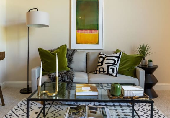 Spacious living room | River Oaks West Apartments in Novi, MI