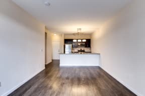 Kitchen and premium wood flooring at 2828 Zuni in Denver