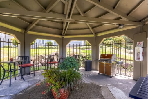 Our Apartments Gazebo and Community BBQ at Newport Heights Apartment in Tukwila Washington