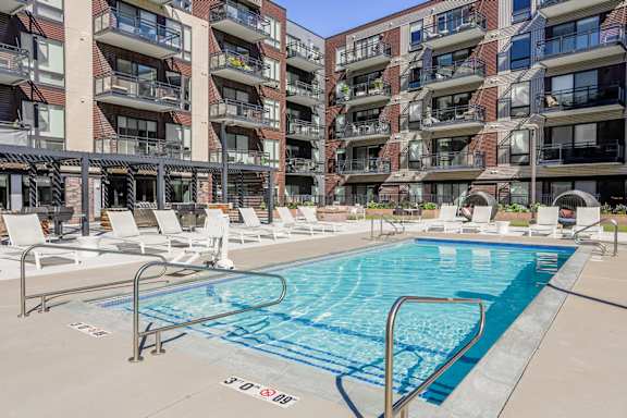 Shimmering Pool View at Arcata Apartments, Golden Valley, Minnesota