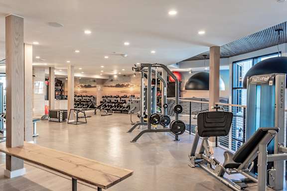 24-hour professional caliber fitness studio with Matrix® equipment and free weights