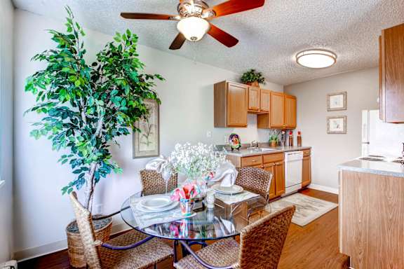 Greentree Village Apartment Interior Dining Room and Kitchen in Denver, CO