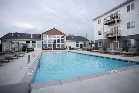 the swimming pool at our apartments