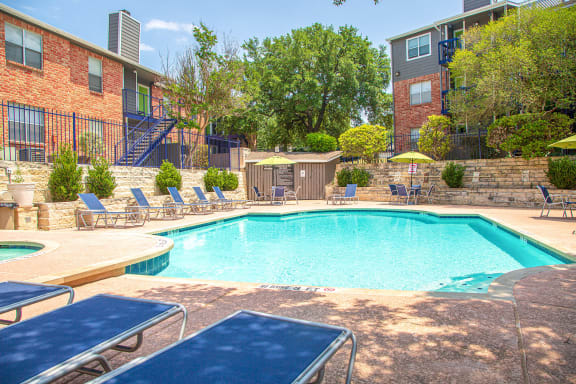 Pool with lounge chairs