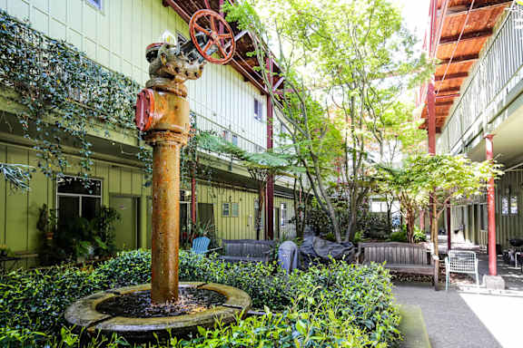 Building Interior: Garden and Fountain