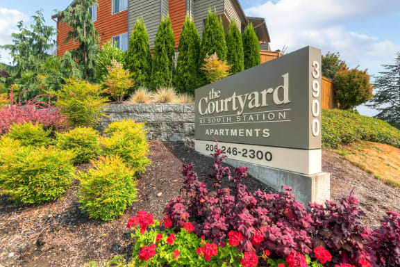 The Courtyard at South Station Monument Sign in Tukwila, Washington