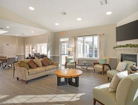 Large Clubhouse With Ample Sitting And Television at The Apartments at Elmwood Terrace, Frederick, MD, Maryland