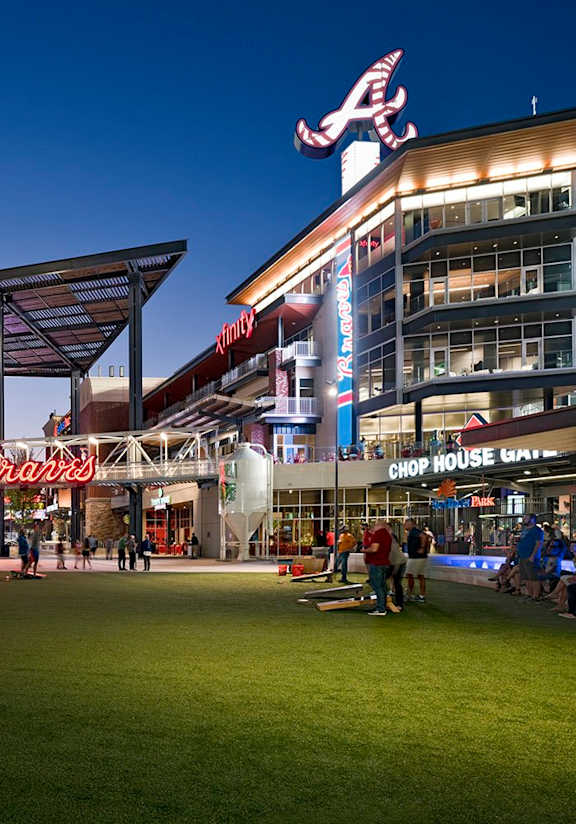 a rendering of the new atlanta braves stadium