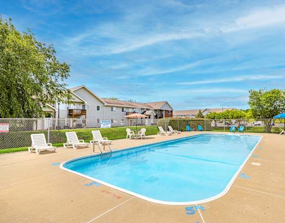 our resort style swimming pool is available to residents at our apartments in a city
