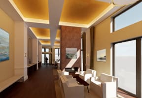 Ground floor lobby rendering