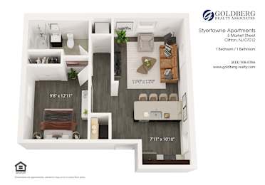  Floor Plan One Bedroom Deluxe