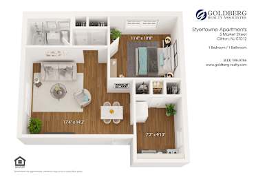  Floor Plan One Bedroom Large